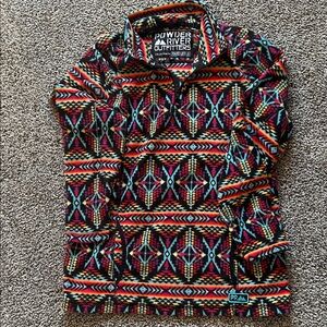 Powder River Outfitters Women's Multicolor Patterned Quarter-Zip Pullover  XL